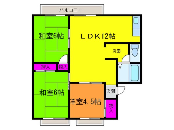 ピッコロモンドD棟の物件間取画像